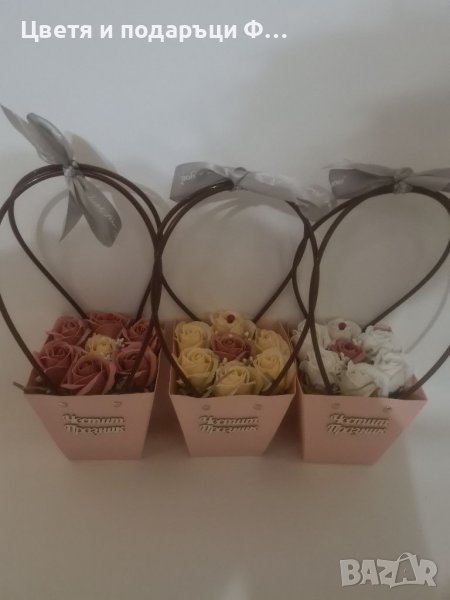Кошница със сапунени рози , снимка 1