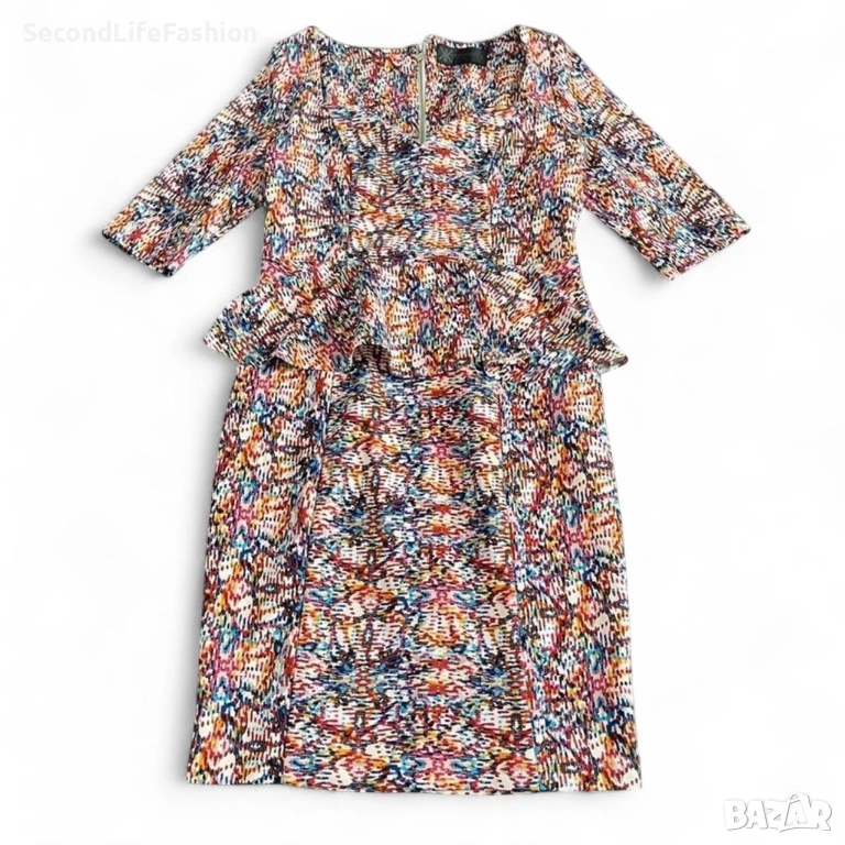 Вталена цветна рокля на Ким Кардашиян размер L, снимка 1