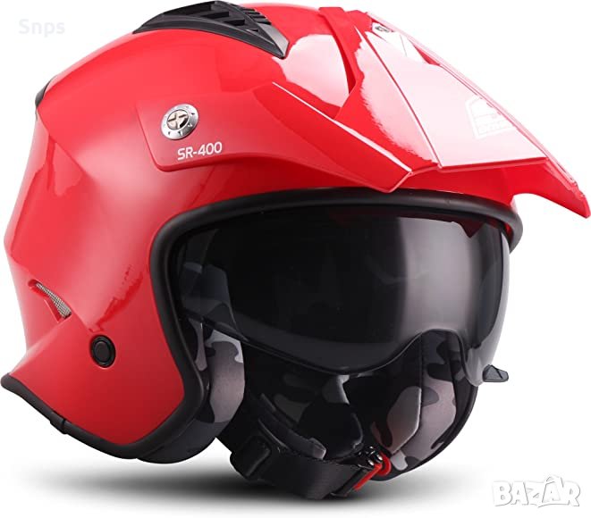 Каска за скутер Soxon® SP-400 "Navy" M (57-58cm), снимка 1