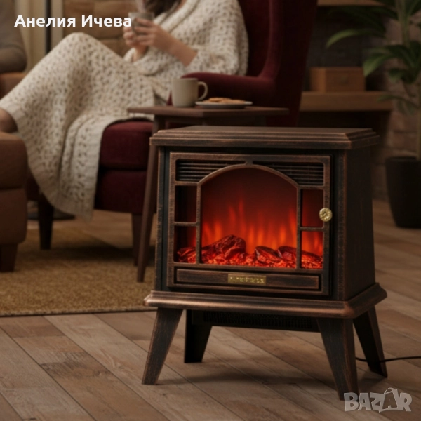 Ретро камина с ефект на пламък, снимка 1
