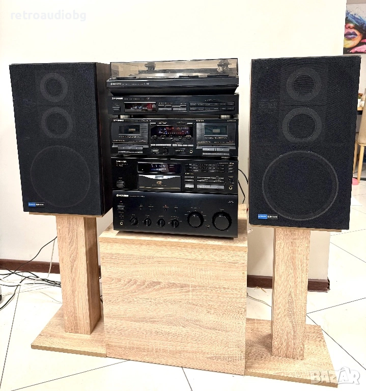 🔊Ретро аудио система сет PIONEER - усилвател, CD плеър, двукасетъчен дек, тунер, грамофон и колони, снимка 1