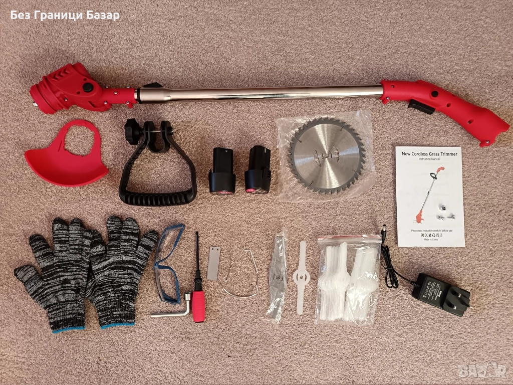 Нов Безжичен тример 12V за трева и храсти, лек и удобен за градина двор, снимка 1