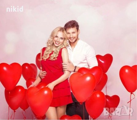 25 см червено сърце Обикновен надуваем латекс латексов балон парти хелий или газ Свети Валентин, снимка 1