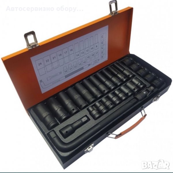 Комплект с ударни вложки 27 части 1/2''CR-V , снимка 1