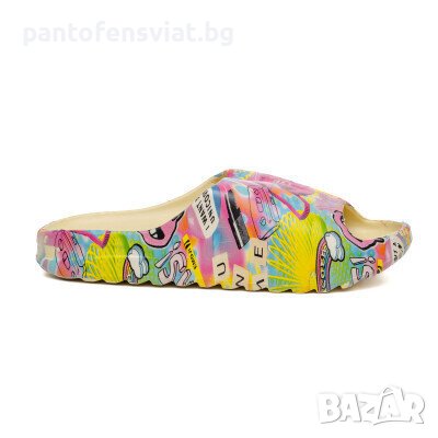 Дамски чехли цветен принт 36/41, снимка 1