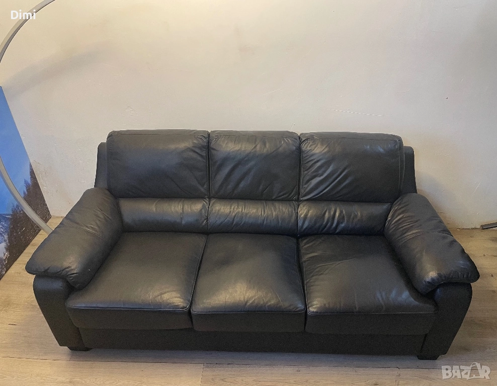 Кожени дивани-Limare*БЕЗПЛАТЕН ТРАНСПОРТ*(за цялата страна)3-местен диван от естествена кожа, снимка 1