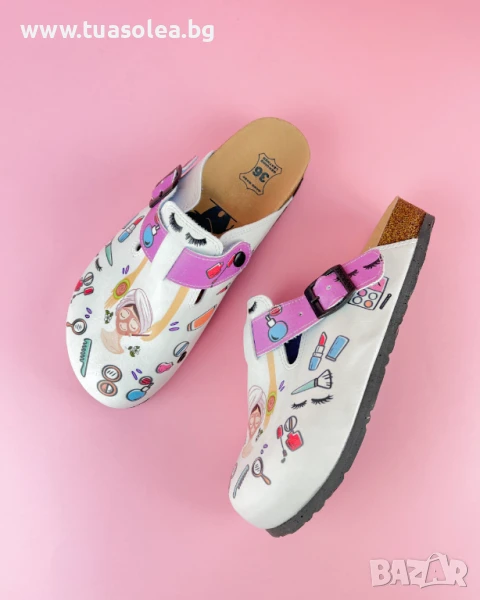 🥁 Намаление - Ортопедични чехли със стелка от естествена кожа | Марка Tuasolea, снимка 1