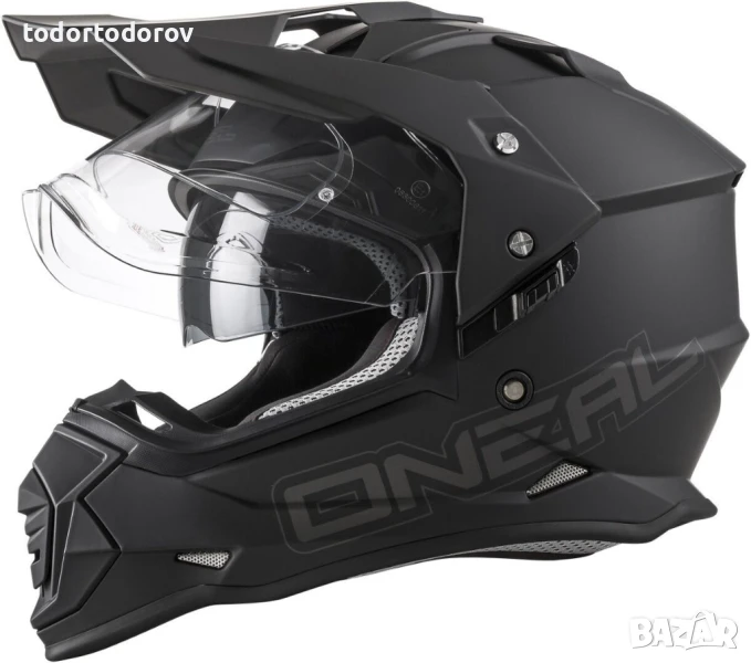 Ендуро мото каска O’NEAL SIERRA II R Flat BlackV.23, L 59-60см,очила, снимка 1
