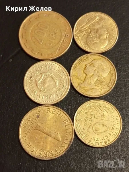 Шест монети от цял свят ФРАНЦИЯ, ИТАЛИЯ, ЮГОСЛАВИЯ за КОЛЕКЦИЯ ДЕКОРАЦИЯ 40566, снимка 1