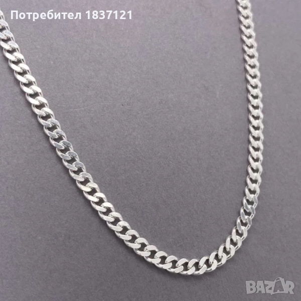 Сребърен синджир Панцер, снимка 1