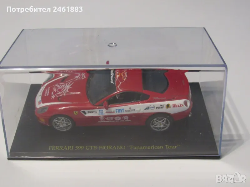  1/43 ALTAYA/IXO Ferrari 599 GTB Fiorano Panamerican Tour количка метална, снимка 1