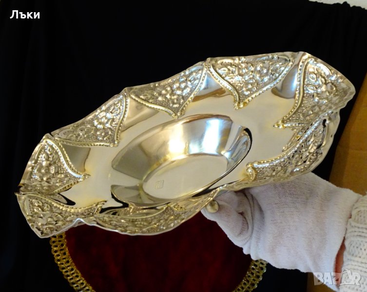 Посребрена бронзова фруктиера,Gold 24k Deloux. , снимка 1