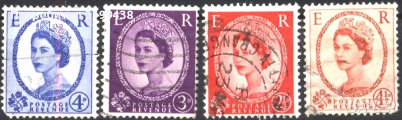 Клеймовани марки Кралица Елизабет II 1952 / 1959 от Великобритания, снимка 1