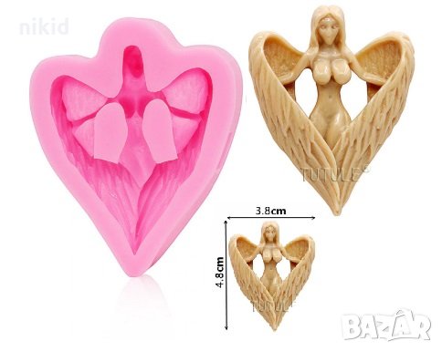 Малък Ангел свити крила силиконов молд форма за декорация торта фондан украса, снимка 1