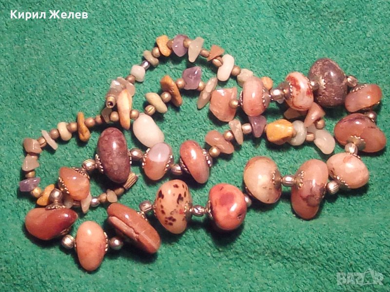 СТАРО ХАЛЦЕДОН КОЛИЕ с БРОНЗ ПОЗЛАТА ГЕРДАН 8828, снимка 1