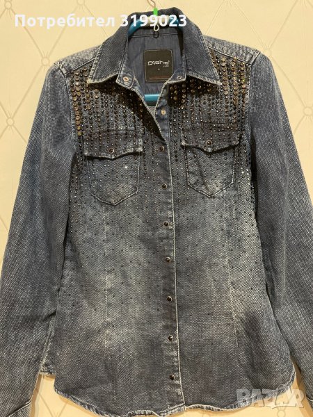 Дънкова риза с камъни НАМАЛЕНИЕ, снимка 1