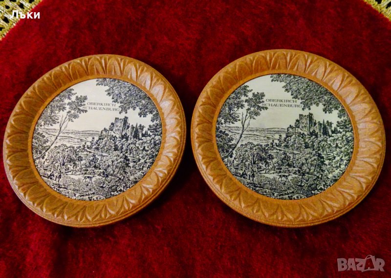 Чиния,купичка с пейзаж литография замък Schauenburg. , снимка 1