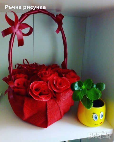Готова кошница с рози, снимка 1