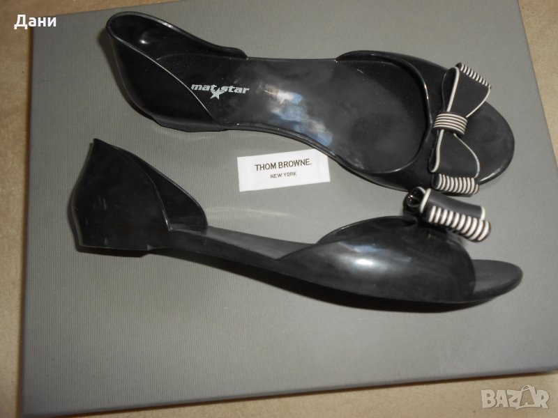Дамски обувки, тип пантофка, от висококачествен силикон с модерен дизайн и красива панделка, снимка 1