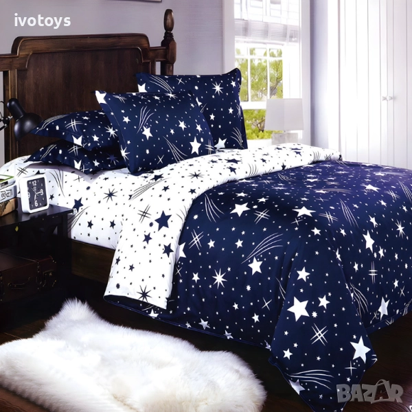 Двулицево спално бельо с два горни плика, 7 части - Код WS18382, снимка 1