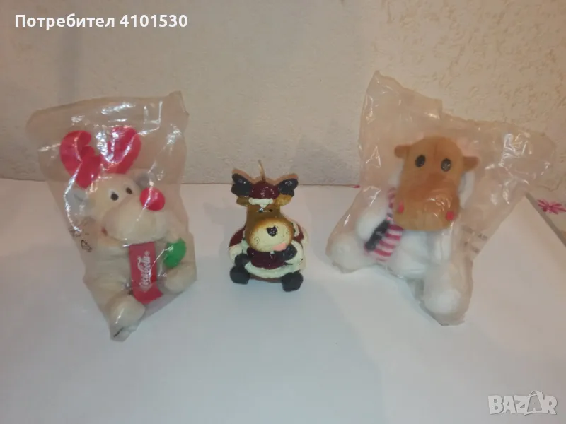 Играчки Еленчета 2 броя + еленче-свещ, снимка 1