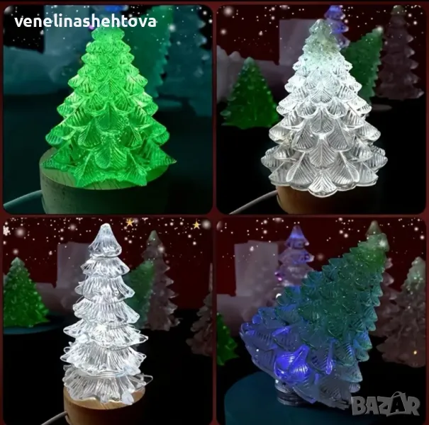 3D елха Силиконов молд форма за свещи гипс смола КОД 4360 , снимка 1