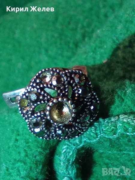 СТАРА МАРКАЗИТЕНА СРЕБЪРНА ОБЕЦА ОКСИДИРАНО СРЕБРО 925 АНГЛИЯ 26279, снимка 1