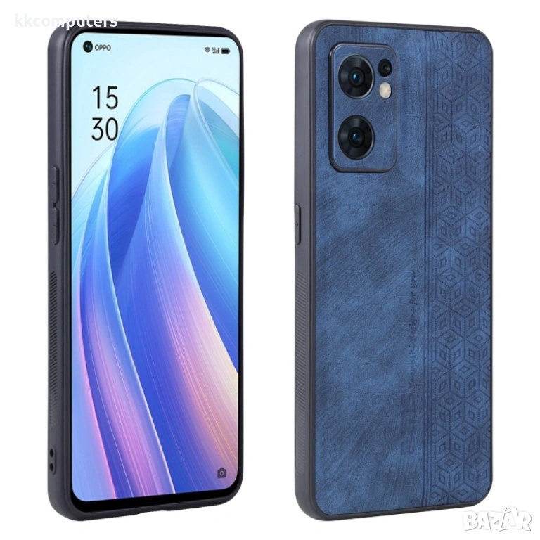 OPPO Reno7 SE 5G AZNS Удароустойчив Кожен Калъф и Протектор, снимка 1