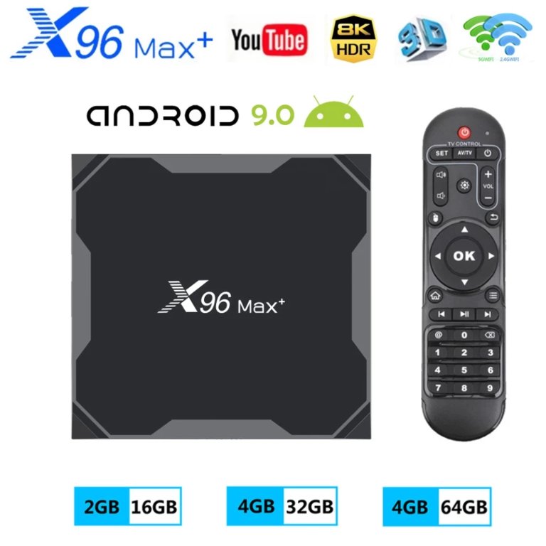 ТВ Бокс X96 Max+ ULTRA 4/64 Gb, 8K, Android 11, Dual WIFI, Bluetooth: цени