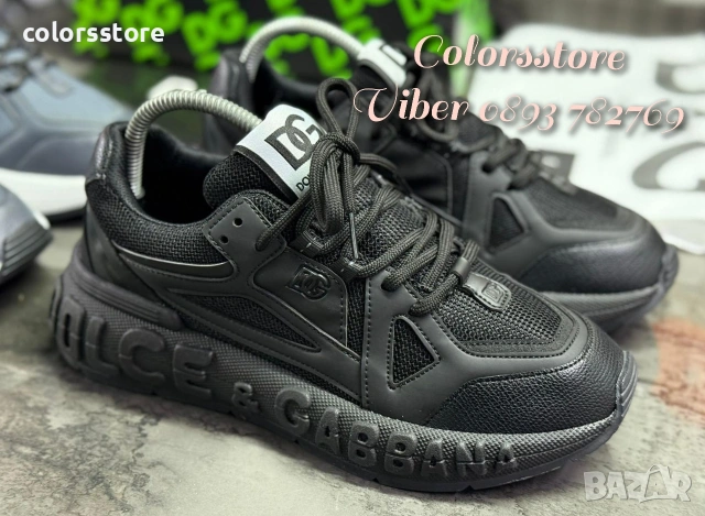 Мъжки черни маратонки D&G/BR03, снимка 1 - Маратонки - 39400047