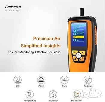 монитор за качество на въздуха Temtop за CO2, PM2.5, PM10