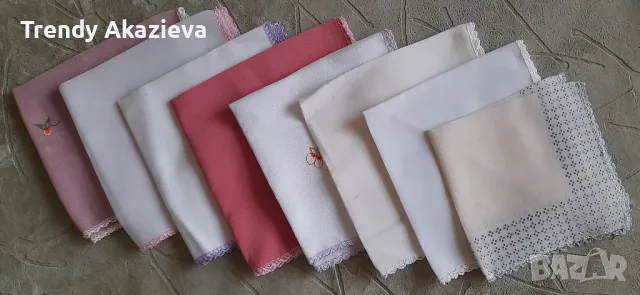 Копринени кърпички с дантелки за колекция, снимка 3 - Колекции - 48729551