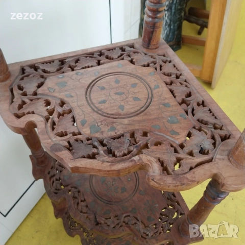 Ъглова етажерка масив манго, снимка 8 - Етажерки - 52600794