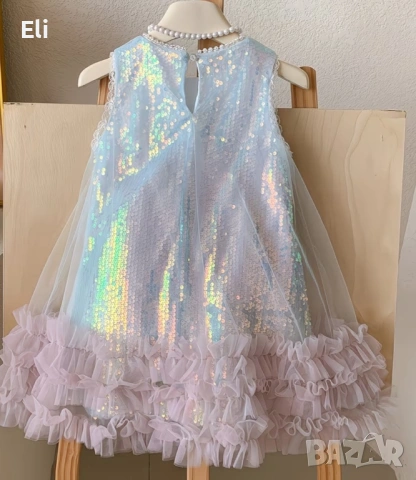 Детска рокля с пайети – летна принцеска с мотив „пеперуда“, снимка 2 - Детски рокли и поли - 53607759