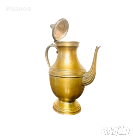 Цена - 25€. Винтидж Месингов Чайник с капак с богато украсени детайли, снимка 5 - Антикварни и старинни предмети - 51607974