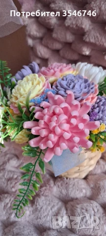 Кошничка с ароматни цветя. , снимка 5 - Изкуствени цветя - 51276699