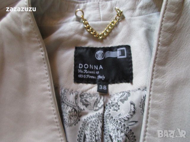 ЕСТЕСТВЕНА КОЖА - ITALY, агнешка напа, цвят слонова кост, вталено, снимка 6 - Якета - 32679376