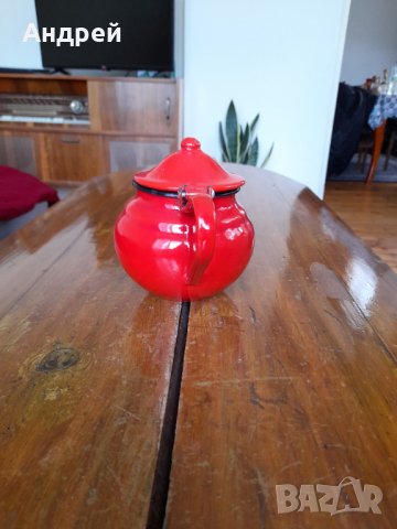 Стар емайлиран чайник #26, снимка 4 - Антикварни и старинни предмети - 33133638