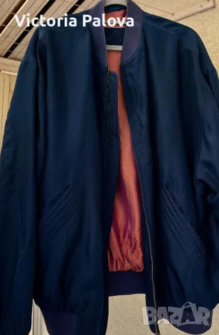 Лукс DANIEL HECHTER PARIS мъжки бомбър коприна 100%, снимка 3 - Якета - 48522924