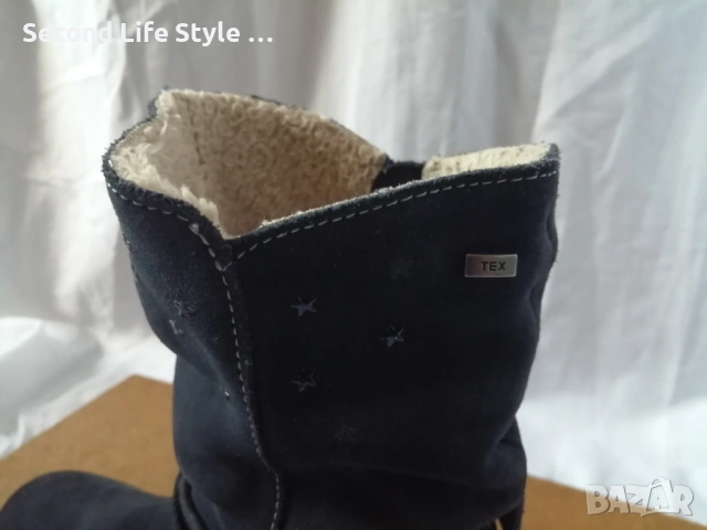 Lurchi № 38 дамски боти естествен велур в син цвят, снимка 4 - Дамски боти - 53138099