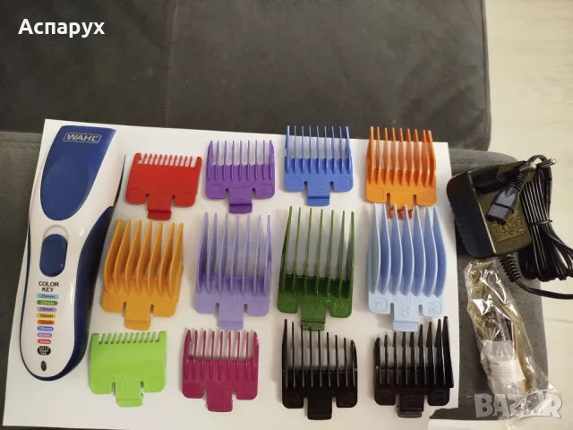 Зарядно, приставки и работеща машинка без глава за подстригване Уохъл Wahl color pro cordless