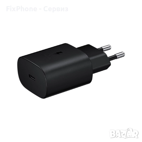 Оригинален адаптер Samsung 25W USB-C, EP-TA800NBE 220V Super Fast Charging в плик, Черен 