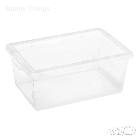 Прозрачна пластмасова кутия за съхранение с капак 15л