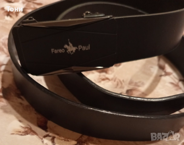 FAREO PAUL Оригинал Нов Автоматичен Мъжки Колан от Естествена Кожа 120см.