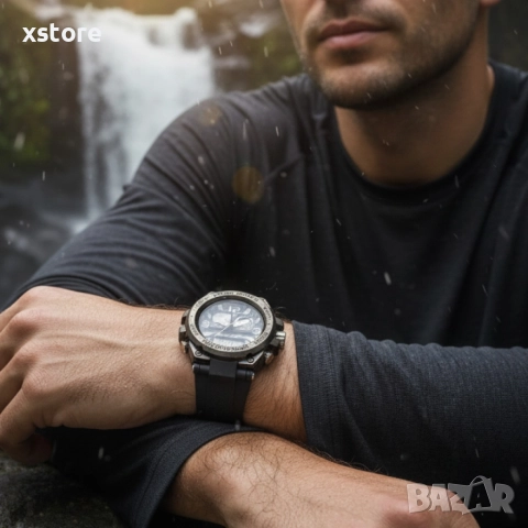 Спортен аналогово-дигитален мъжки часовник с подсветка, аларма и водоустойчив корпус, снимка 2 - Мъжки - 52786959