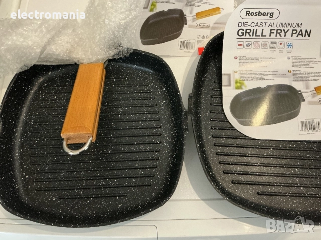 грил-тиган със сгъваема сваляема дръжка Rosberg, мраморно покритие, снимка 3 - Съдове за готвене - 48054725