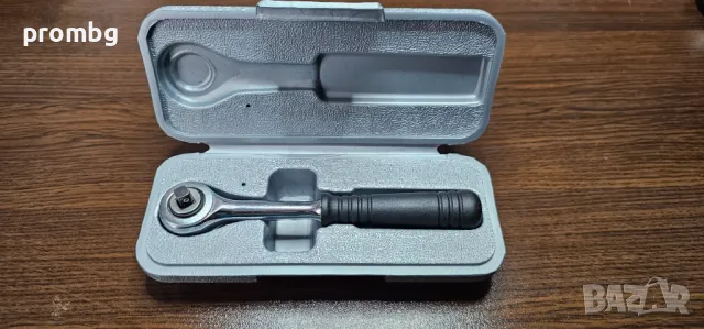 Тресчотка с гумирана дръжка Mannesmann 1/4'', в кутия, Германия, снимка 5 - Други инструменти - 47351024