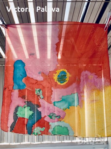 Копринен шал 53/56см, снимка 5 - Шалове - 36652477