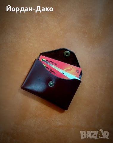 Холдер за карти от естествена кожа ръчна изработка, снимка 8 - Портфейли, портмонета - 40215809