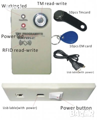 Презаписваеми Чипове Чип Карти RFID 125Khz 13.56Mhz Записвачка Копиране Дубликатор Клонира Достъп, снимка 3 - Други - 38097159